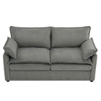 Modern Loveseat Sofa with Side Storage Pockets - Green, Beige, or Dark Gray