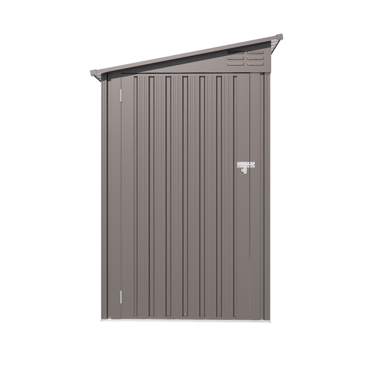 Lean-To Storage Shed with Windows and Sloping Roof - Gray