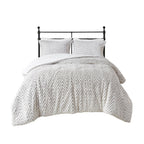 Full/Queen Ultra Plush Down Alternative Comforter Set with Chevron Pattern - Ivory