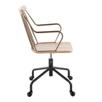 Farmhouse Adjustable Office Chair with Swivel - Beige