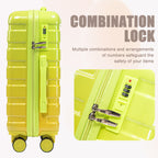 2-Piece Polycarbonate Spinner Wheel Luggage Set with Lock - Green & Yellow