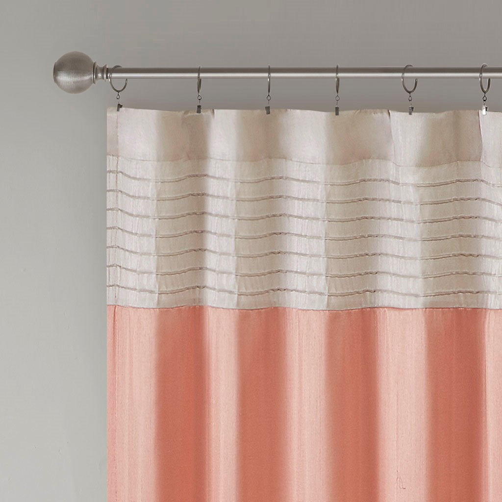 Polyoni Pintuck Curtain Panel with Pintuck Detailing - Warm Color Block