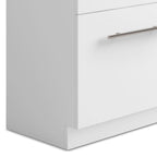 White Laundry Cabinet with Stainless Steel Sink and Faucet