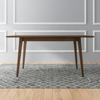 Rectangular Modern Dining Table with Solid Wood Construction – Dark Brown or White