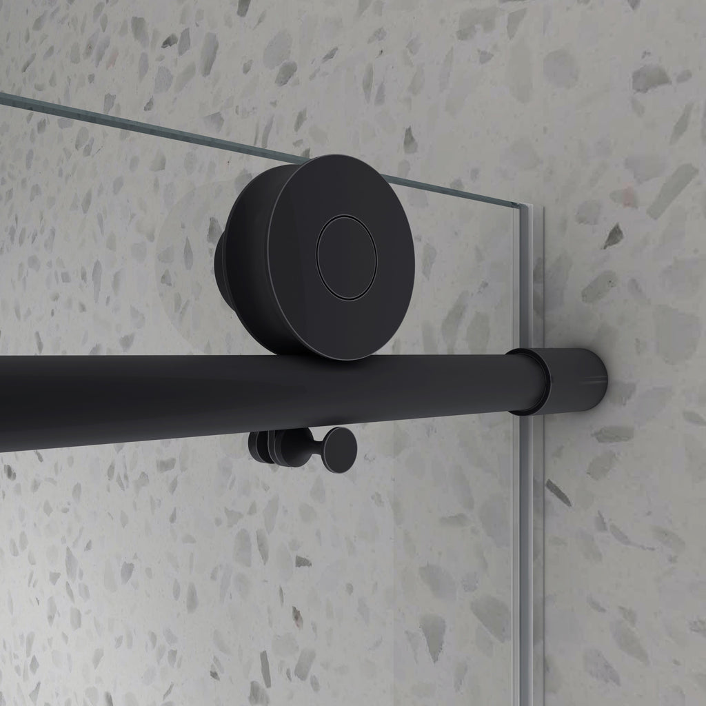 Matte Black Tempered Glass Shower Door with Soft-Closing and Easy-Clean Coating