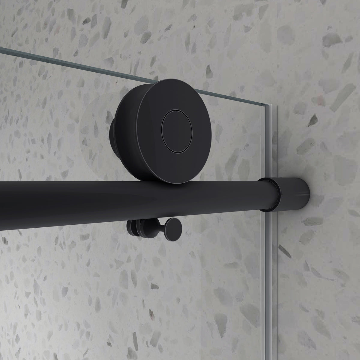 Matte Black Tempered Glass Shower Door with Soft-Closing and Easy-Clean Coating