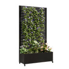 Metal Planter Box with Trellis - Raised Garden Bed with Wheels