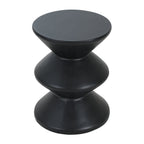 Modern Concrete Side Table with Matte Black Finish - Outdoor & Indoor