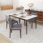 Mid-Century Modern Solid Wood Dining Chair Set with Fabric Upholstery - Multiple Colors