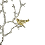 Metal Branch Wall Sculptures with Bird Accents - Silver Multi