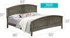 Elegant Panel Bed with Real Wood Veneers - Multiple Colors