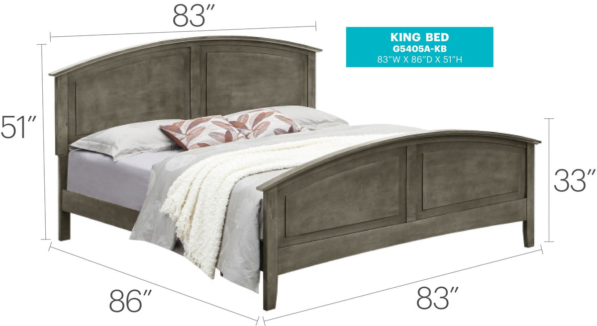 Elegant Panel Bed with Real Wood Veneers - Multiple Colors