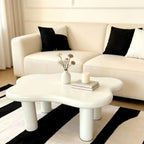 Cloud Shaped Coffee Table with 4 Round Legs - White, Black, or Light Brown