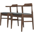 Mid-Century Modern Dining Chair Set of 2 with Solid Wood Frame - Dark Gray or Black