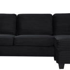 U-Shaped Upholstered Sectional Sofa with Movable Ottoman