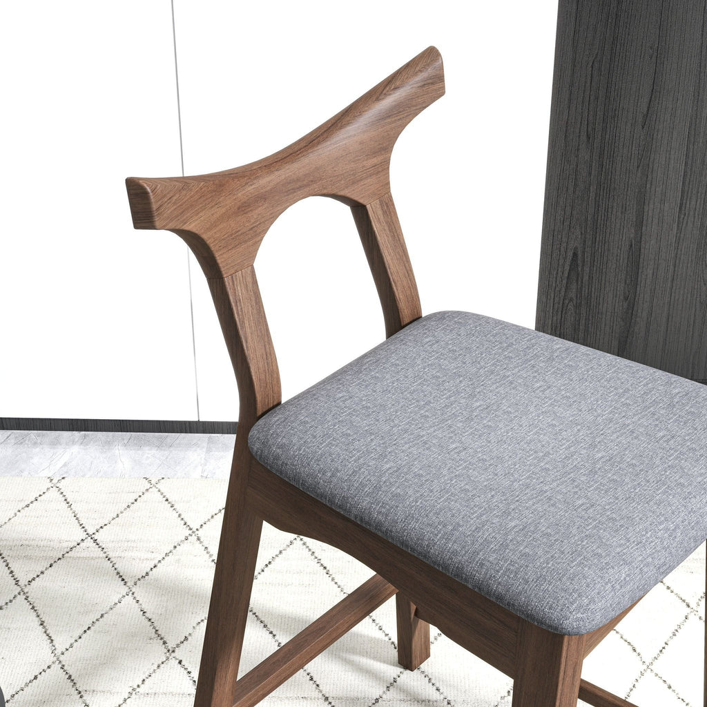 Upholstered Square Bar Chair Set with Solid Wood Frame - Dark Gray or Black