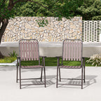 Brown 2-Piece Folding Chair with Rust-Resistant Frame - Brown