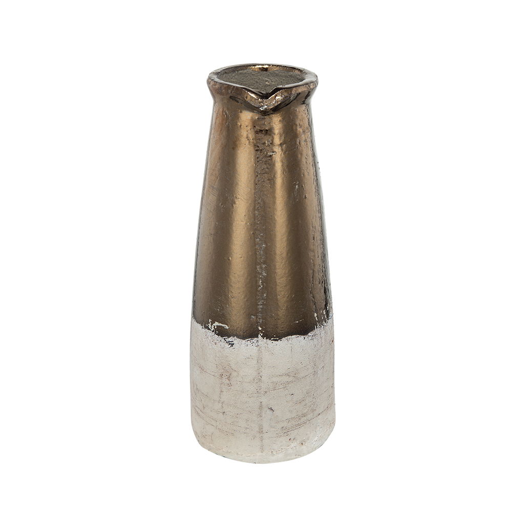 Gold Terracotta Pitcher Vase with Durable Ceramic Construction - Gold