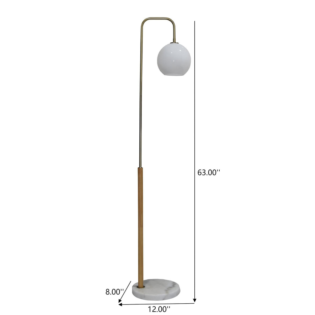 Tall Corner Floor Lamp with Foot Switch - White