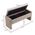 Modern Upholstered Large Bed End Bench with Hidden Storage - Multiple Colors