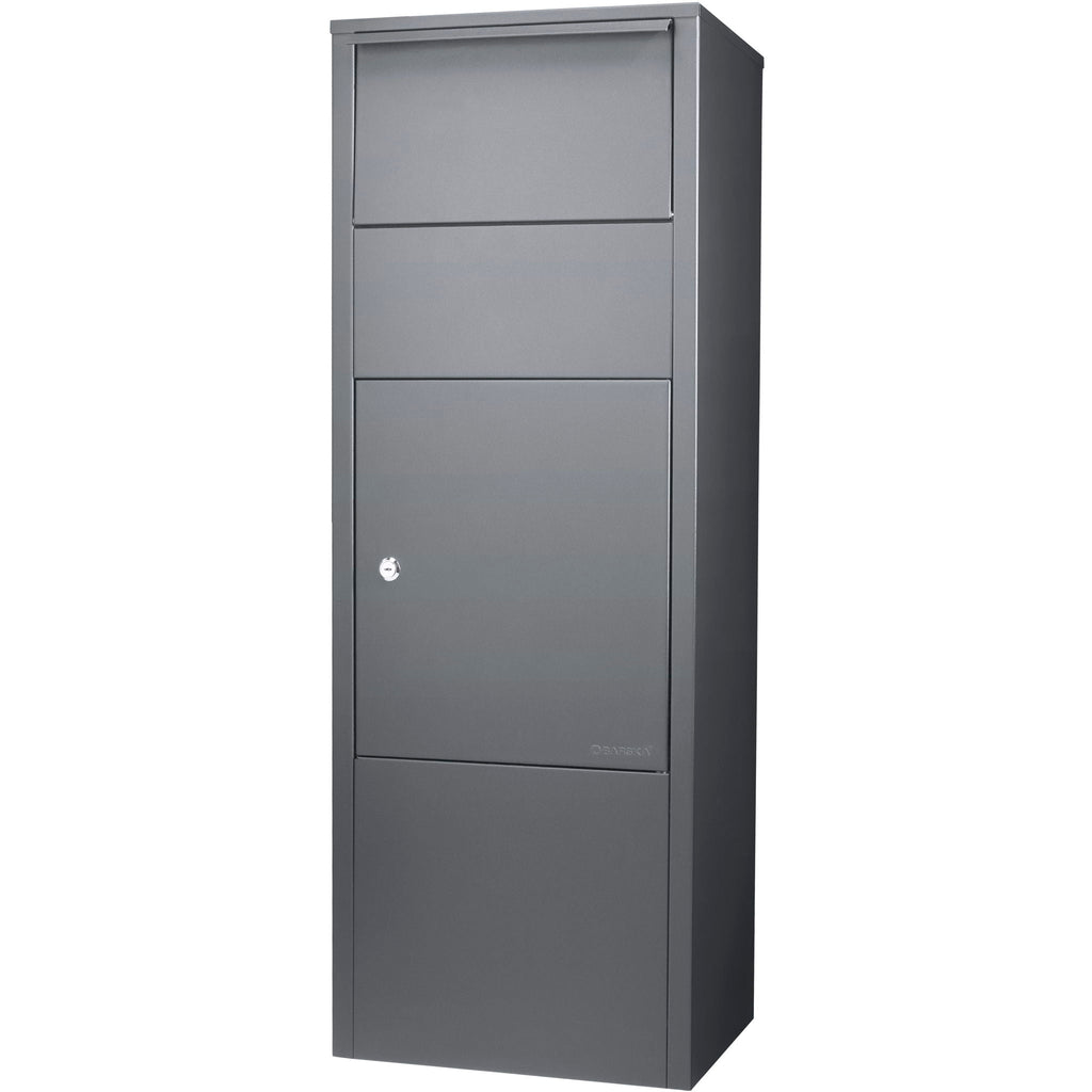 Steel Large Single Compartment Locking Parcel Drop Box with Keyed Access - Gray