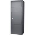 Steel Large Single Compartment Locking Parcel Drop Box with Keyed Access - Gray