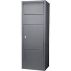 Steel Large Single Compartment Locking Parcel Drop Box with Keyed Access - Gray