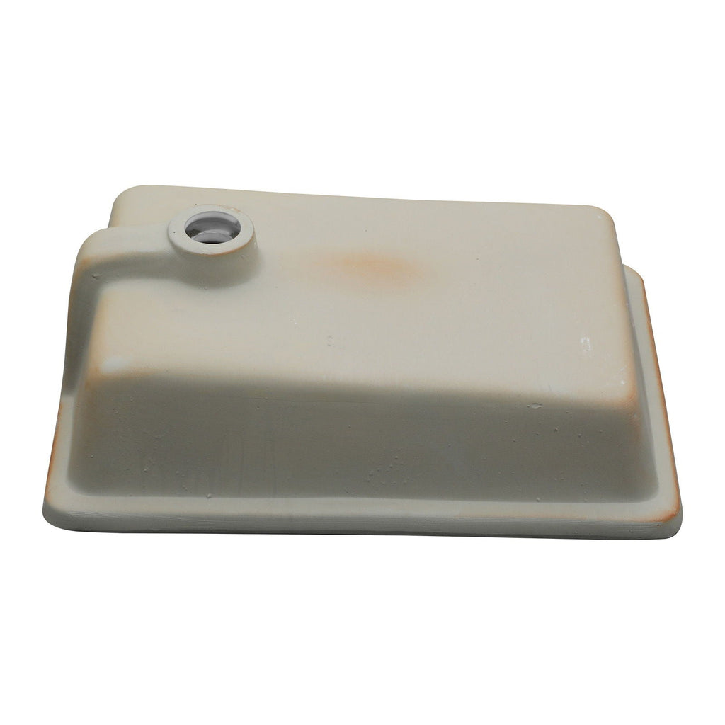 Vertical Undermount Bathroom Sink With Overflow - White