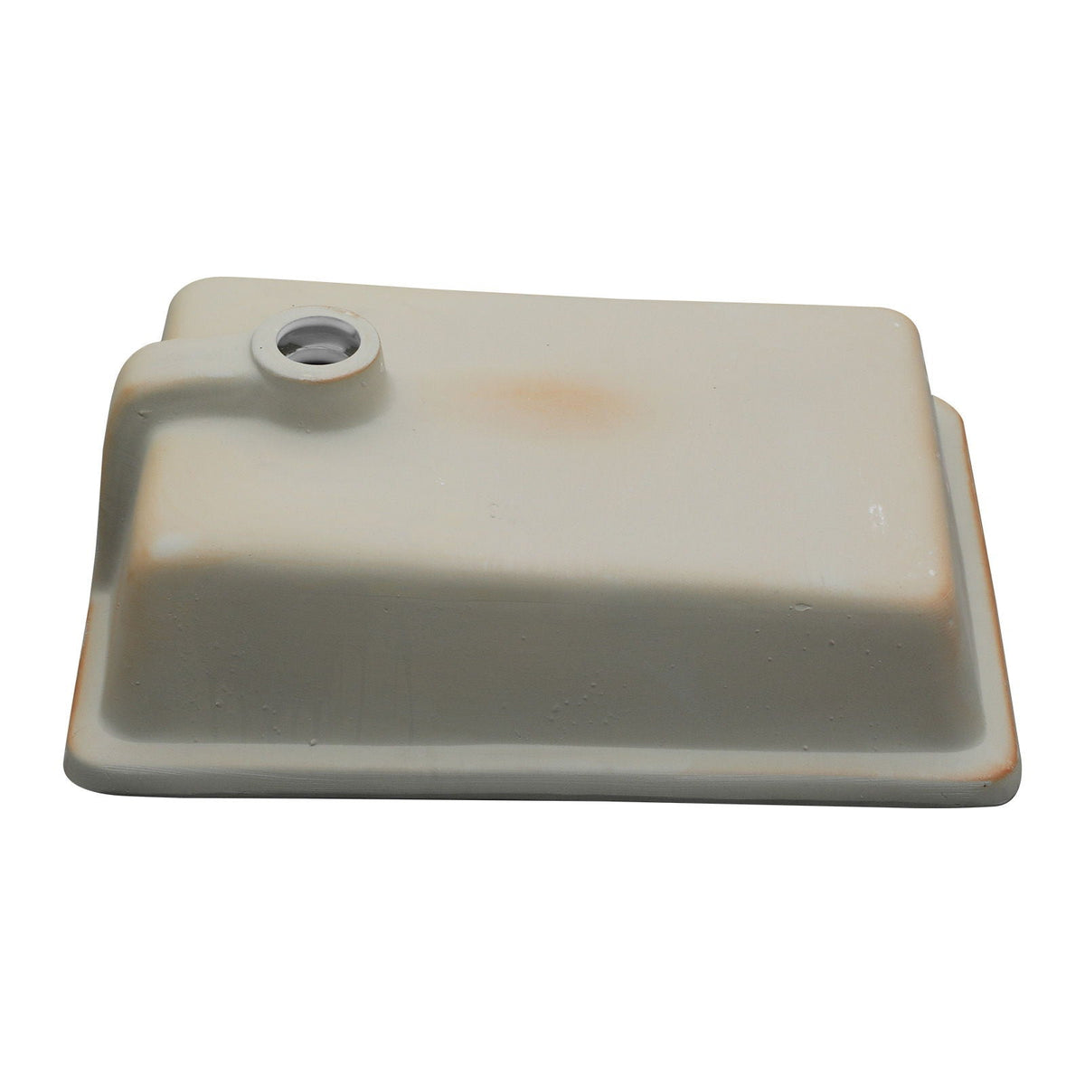 Vertical Undermount Bathroom Sink With Overflow - White