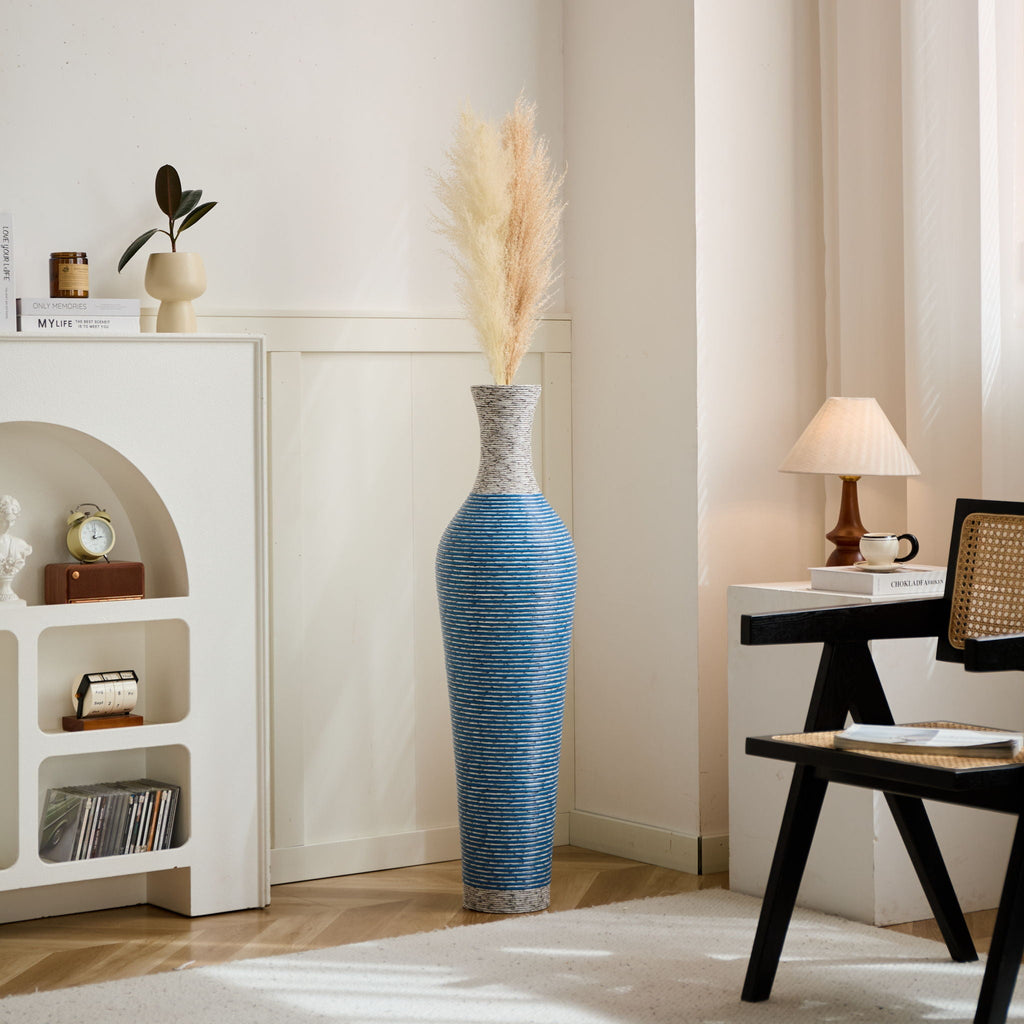 Classic And Neat Floor Vase with High Independent Stand - Multiple Colors