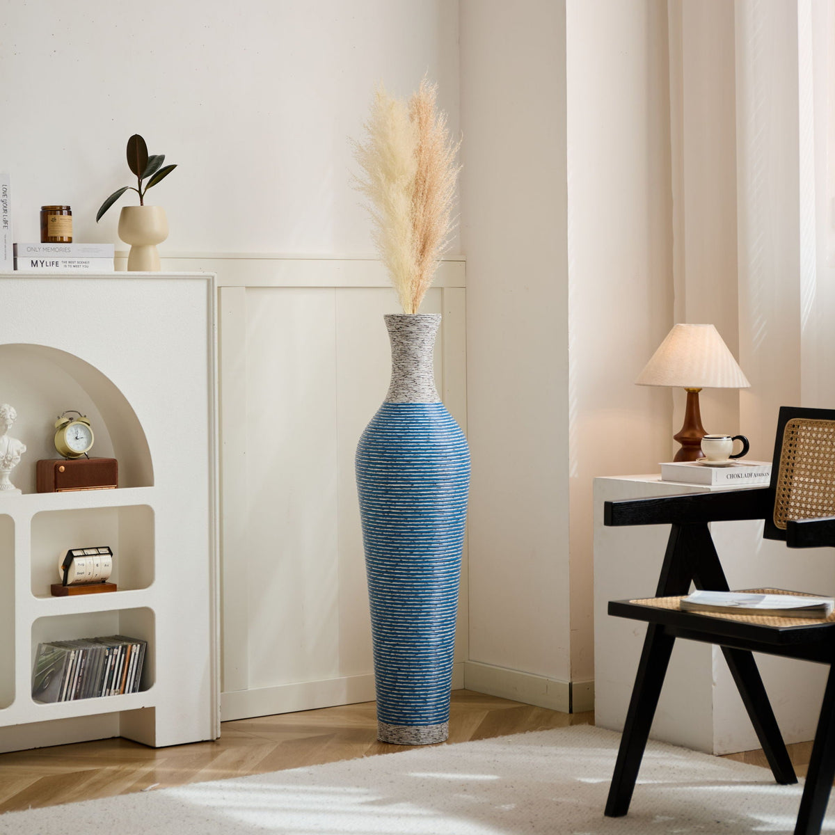 Classic And Neat Floor Vase with High Independent Stand - Multiple Colors