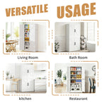 Kitchen Pantry Cabinet with Adjustable Shelves - Heavy Duty Storage - White