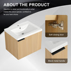 Modern Bathroom Vanity with Side Storage - Light Brown or White