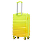 PC Spinner Wheel Luggage Set with 360° Wheels - Green + Yellow