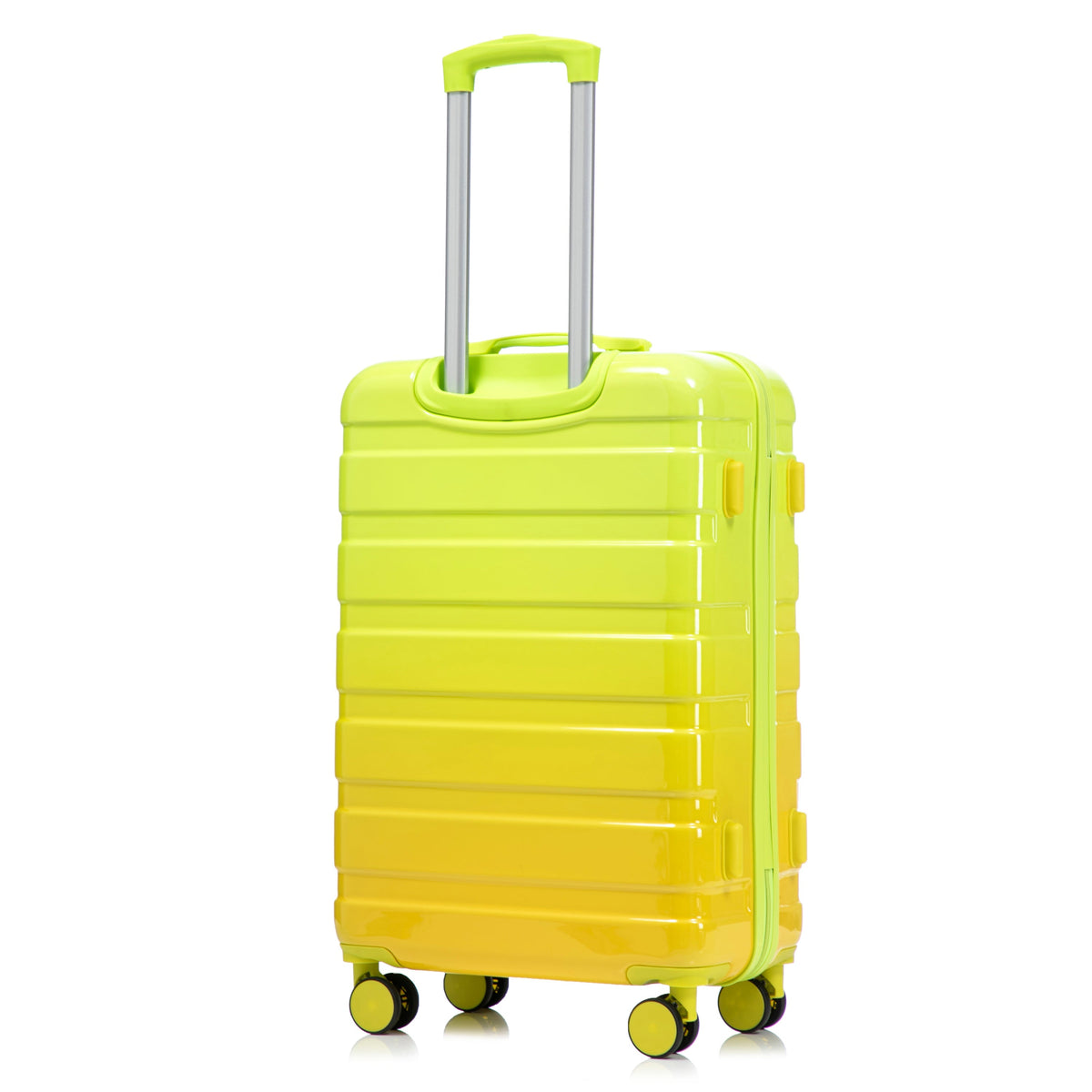 PC Spinner Wheel Luggage Set with 360° Wheels - Green + Yellow