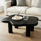 Cloud Shaped Coffee Table with 4 Round Legs - White, Black, or Light Brown