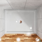 Anti-Slip Shower Base with Center Drain - White