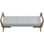 Gray Upholstered Bench with Biscuit Tufting - 51.2" Wide