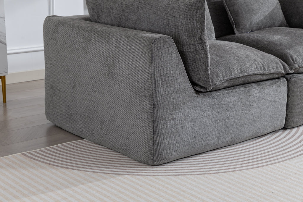 Cloud Couch Oversized Modular Sectional Sofa with Modular Design - Light Waffle Fabric