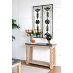Rustic and Modern Console Table with Fir Wood & Veneer - Light Brown