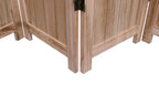 Light Brown Panel Folding Room Divider with Metal Hinges - Solid Wood