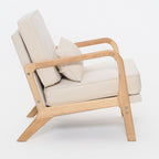 Upholstered Living Room Chair with Curved Armrests - Choice of Color