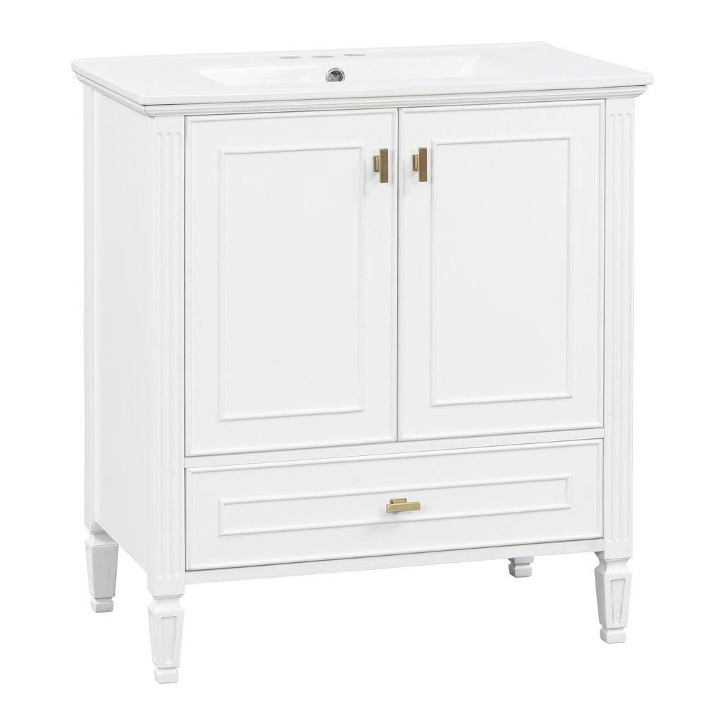Freestanding Vanity with Drawer & Soft Close Doors - Green or White
