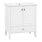 Freestanding Vanity with Drawer & Soft Close Doors - Green or White