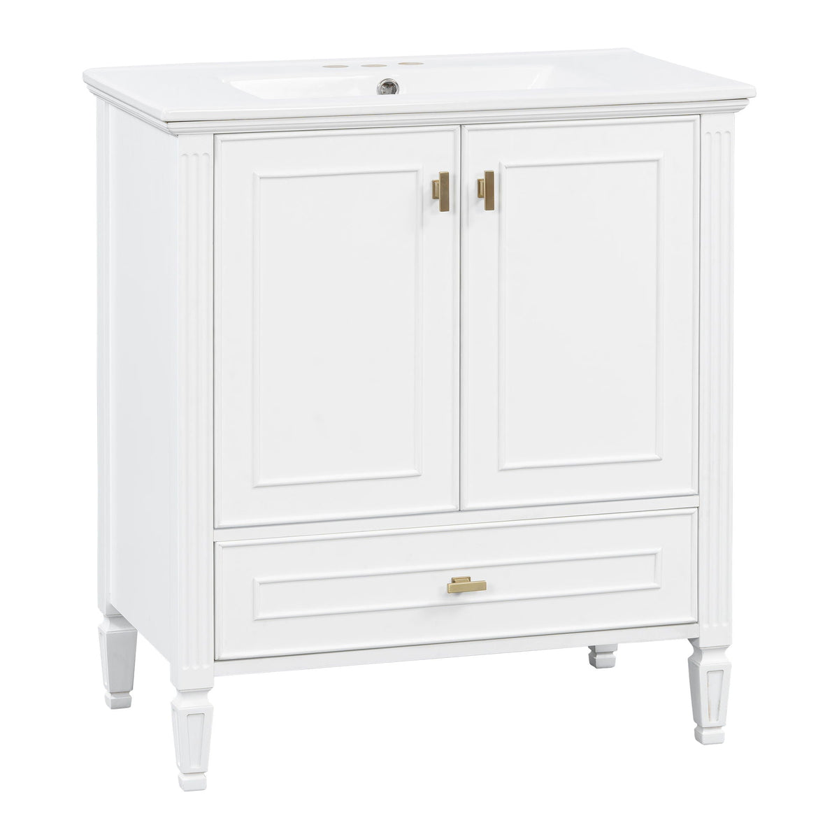 Freestanding Vanity with Drawer & Soft Close Doors - Green or White