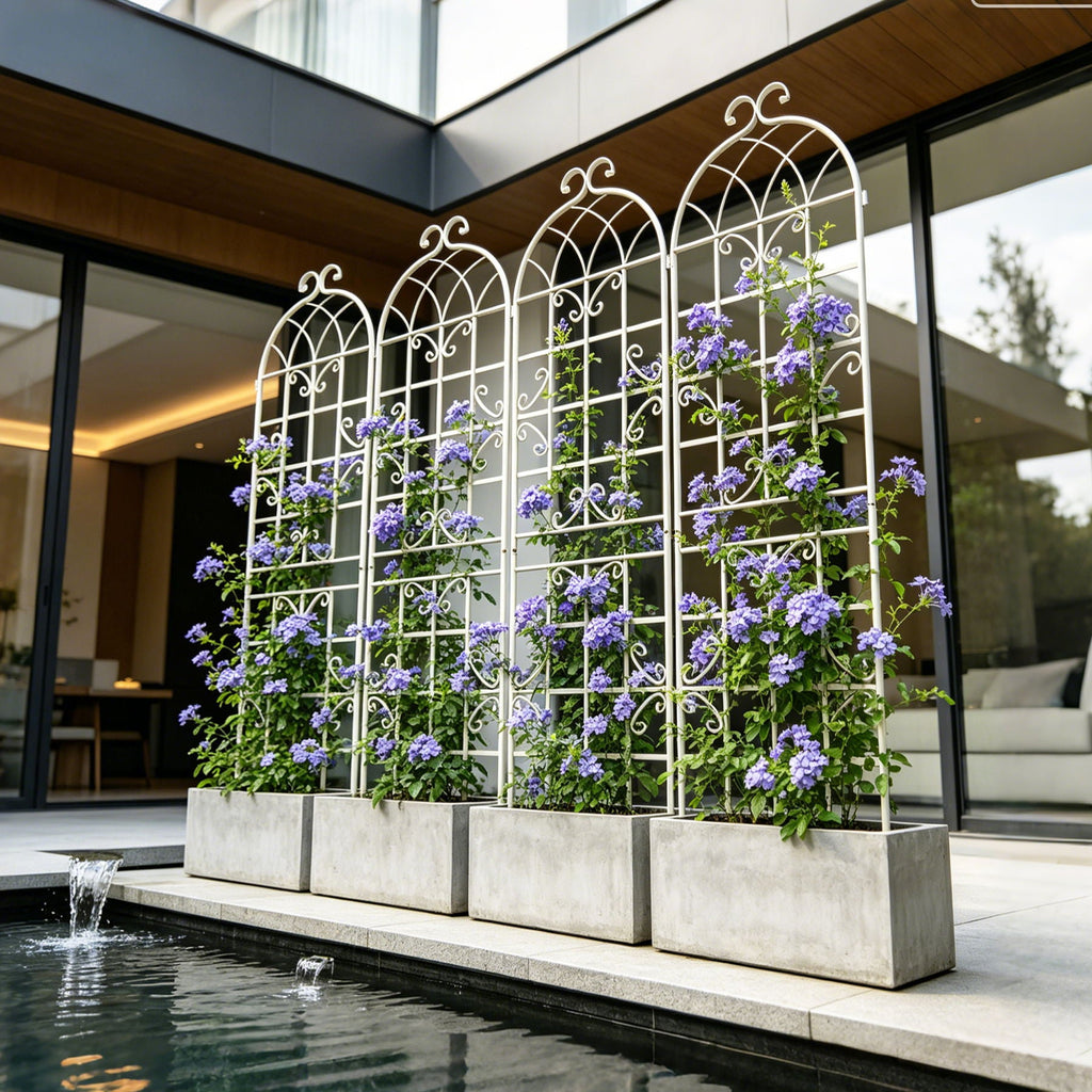 Metal Garden Rustproof Trellis for Climbing Plants – Outdoor Flower Support