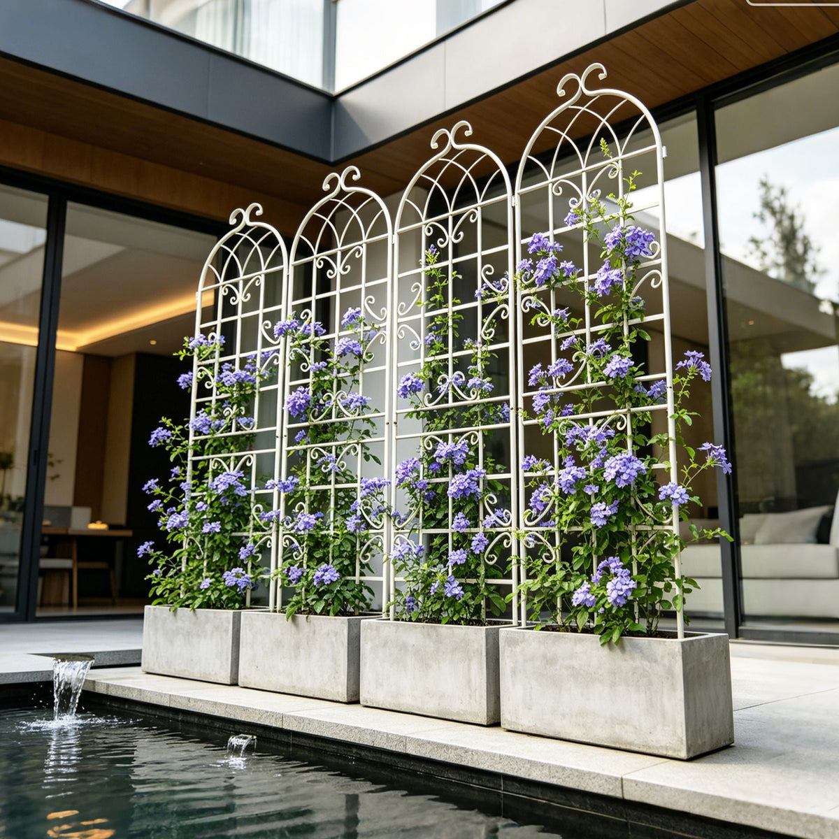 Metal Garden Rustproof Trellis for Climbing Plants – Outdoor Flower Support