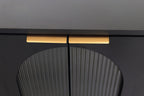 Lacquered Wooden Sideboard with 4 Glass Doors - Black