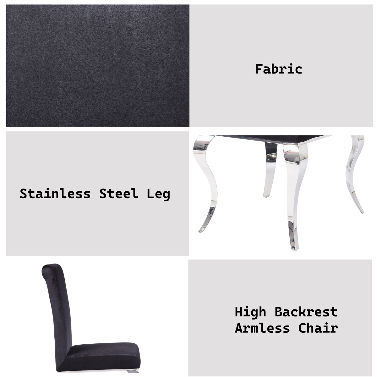 Fabiola Upholstered Stainless Steel Dining Chair