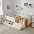 Safe Kids Bed with Guardrails and Storage - Twin, Multiple Colors
